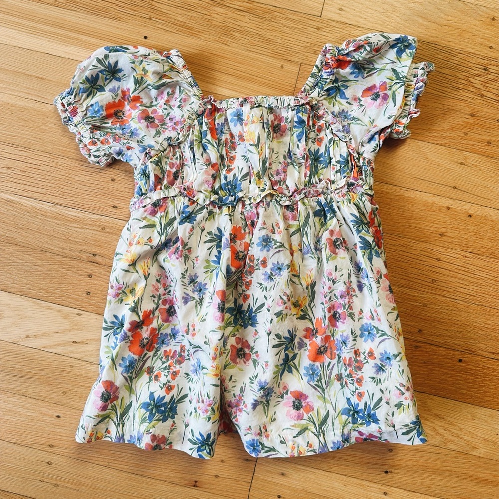 NEW Baby Gap Floral Ruffle Sleeve Dress